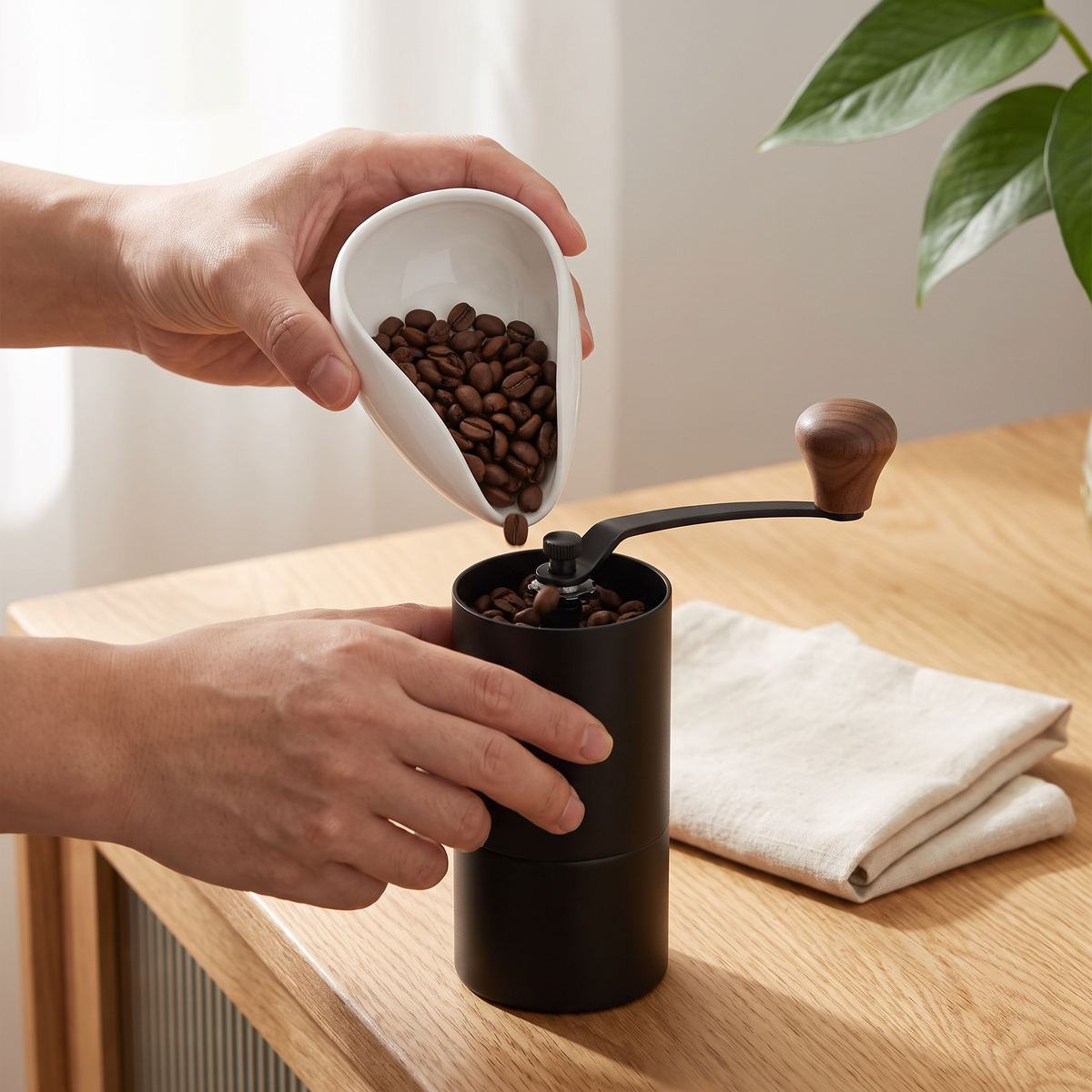Copo Dosador de Café em Cerâmica para Grãos e Pó