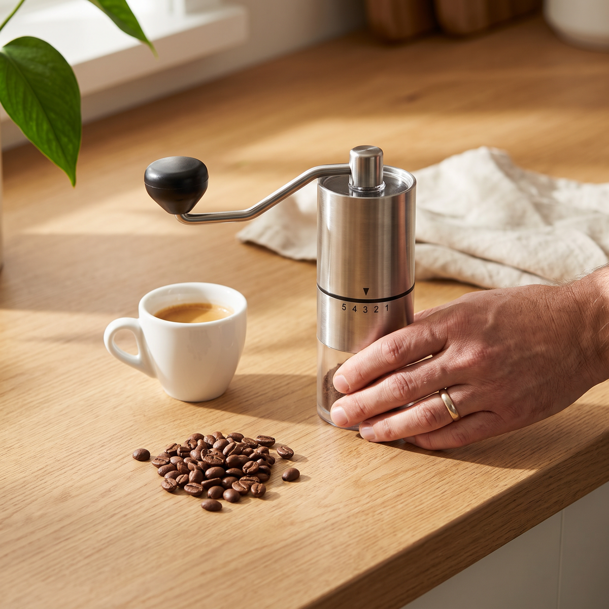 Moedor de Café Manual Pequeno para Viagem e Camping