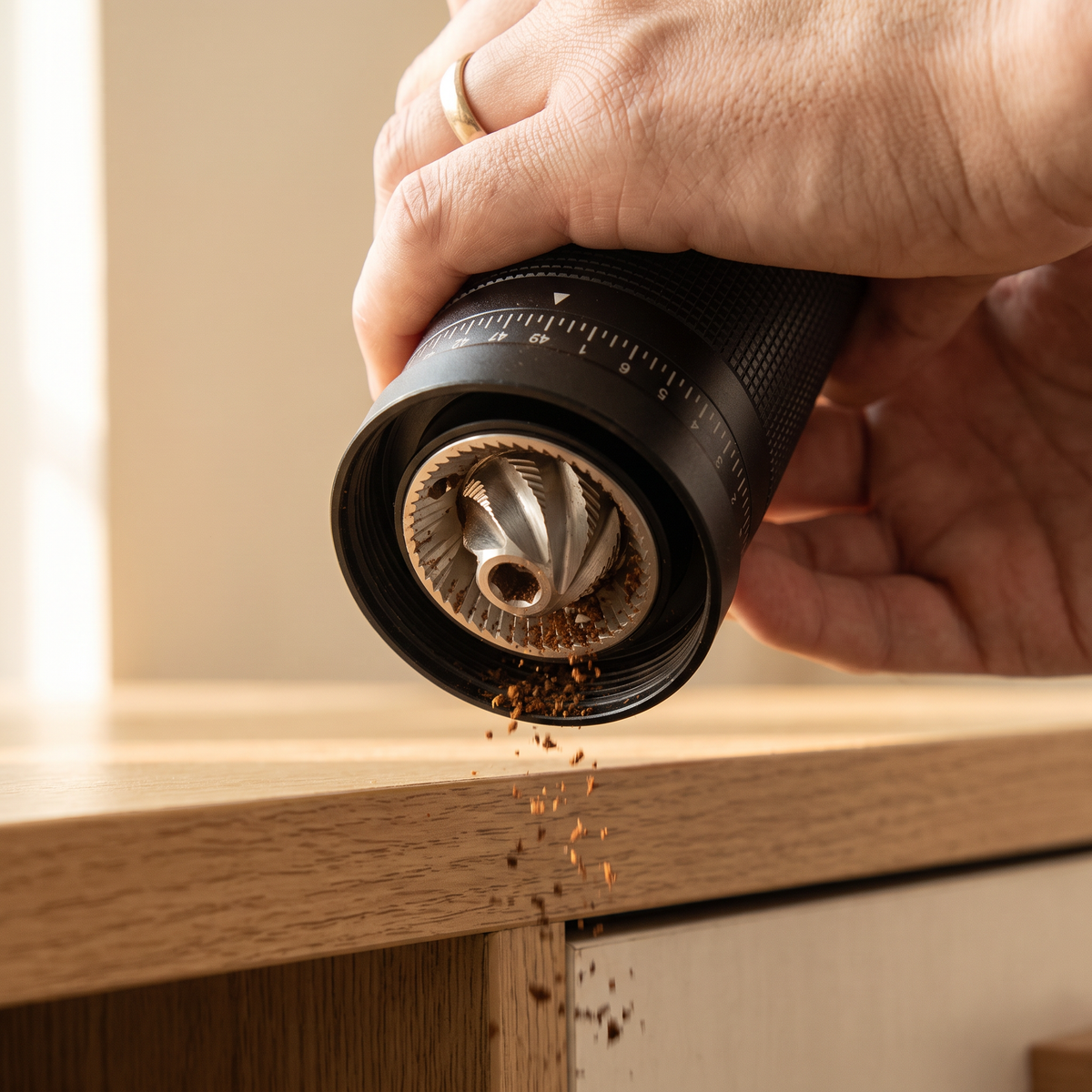 Moedor de Café Manual Todo em Metal com Pegada Antiderrapante