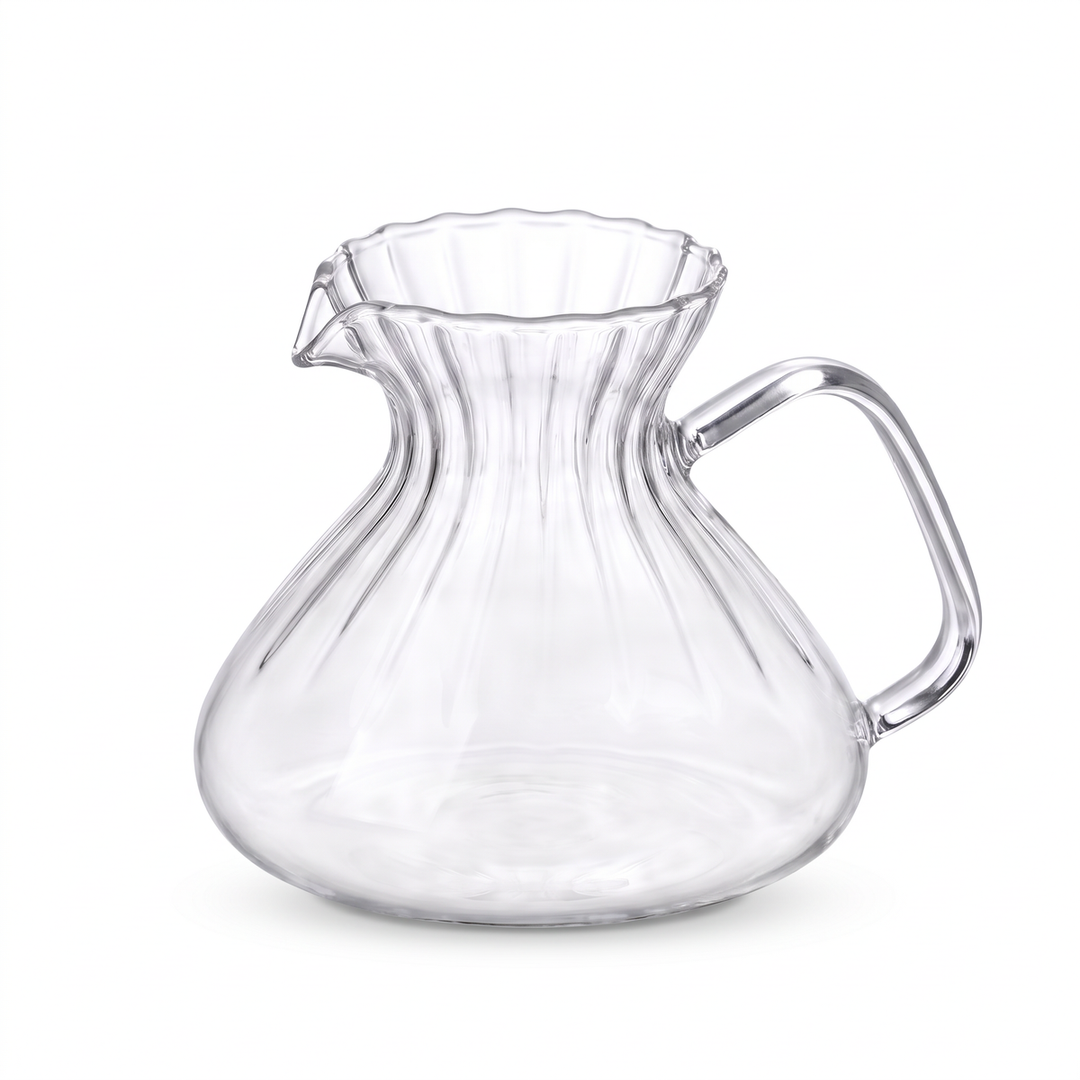 Bule de vidro para café coado, fundo branco